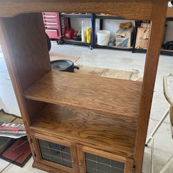 Wooden Cabinet With Shelves With Doors