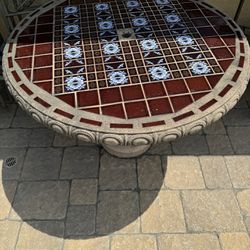 Stone/cement patio table 