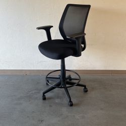 Black Office Drafting Chair . Mesh Back Fabric SEAT