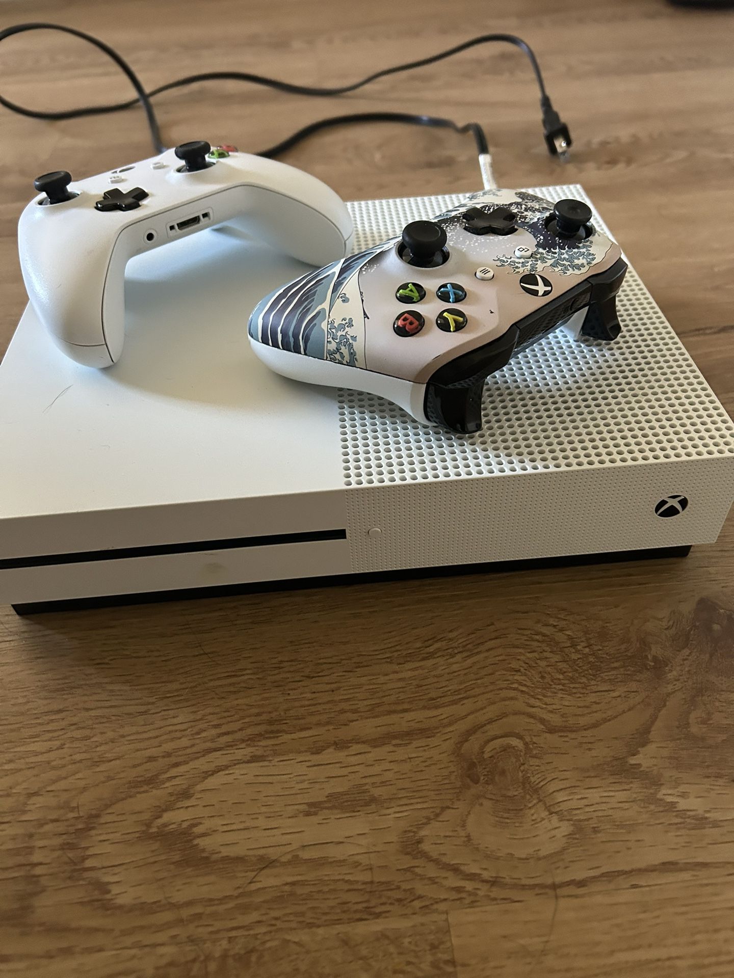 Xbox One With One Custom Controller And One Original Controller