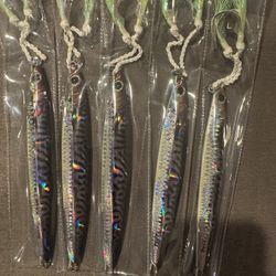 Sardine Pattern Slow Pitch Jig | Flutter Fall Action | Glow | BKK Twin Assist Hooks |