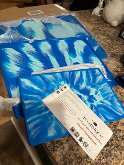 Technique 3-Pc Silicone Baking Board Set – Blue Pattern – New