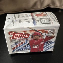 2021 Topps Series 1 Blaster Box - Factory Sealed - 7 packs + 1 Patch Card 
