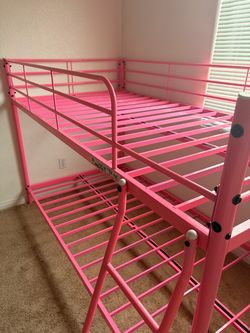 PINK METAL TWIN BED FRAME