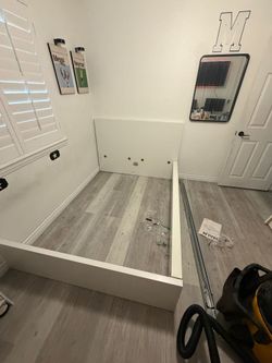 White full size bed frame