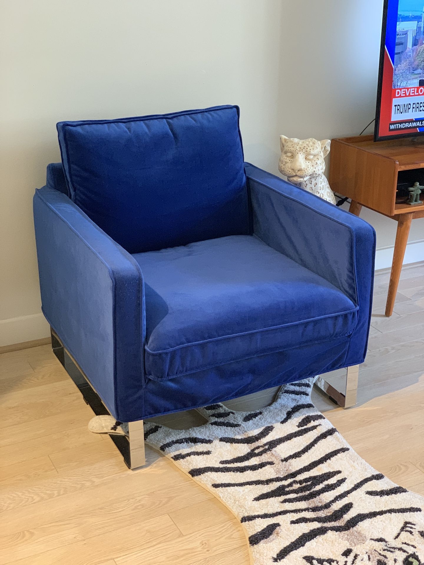 IKEA Mellby Chair - Blue Velvet