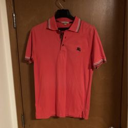 Red Burberry Polo Size Small