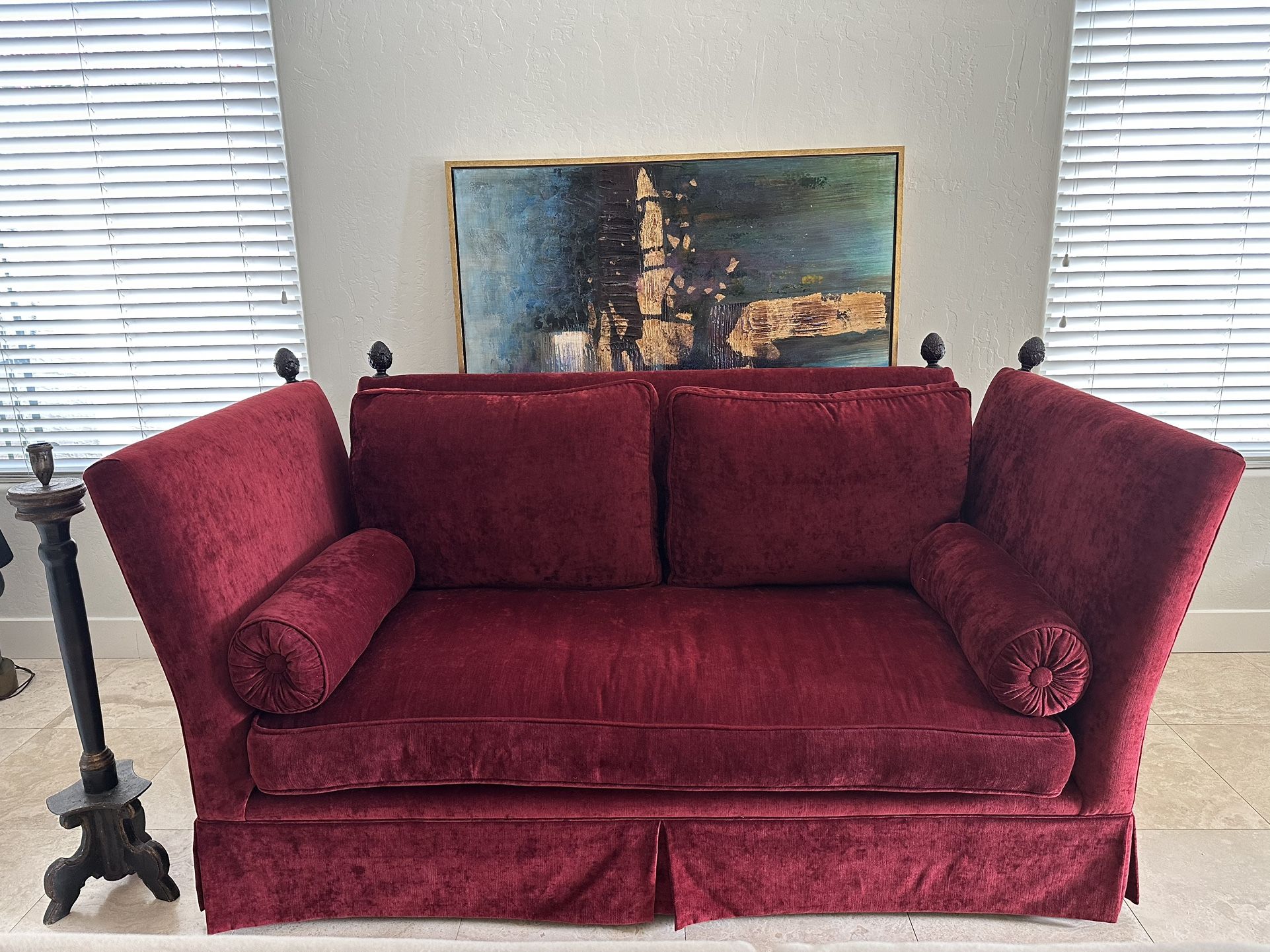 Custom Made Feather Down Filled Loveseat Sofa $400 obo