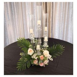 7 Arms Clear Cluster Round Candelabra