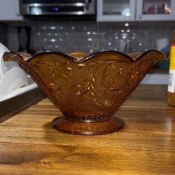 Vintage Amber Glass Bowl
