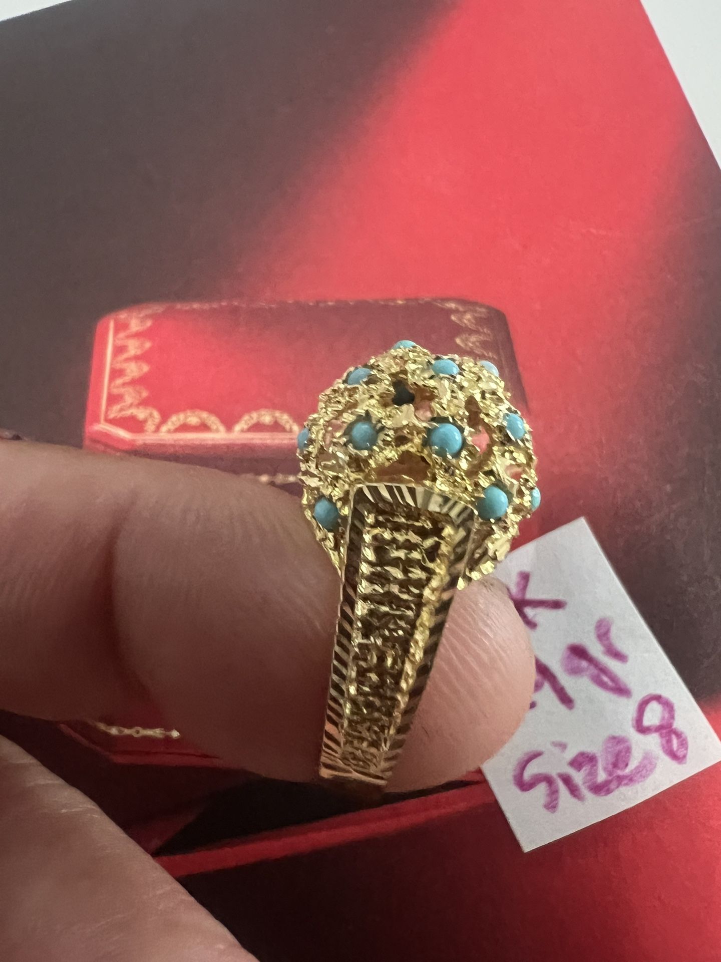 18K Solid Gold Wedding Set total Weight 18.7Gr