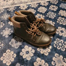 Dr Martens Maelly Brown Leather Ankle Boots Womens Size 7 Padded Collar Doc