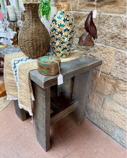 Weathered grey end table