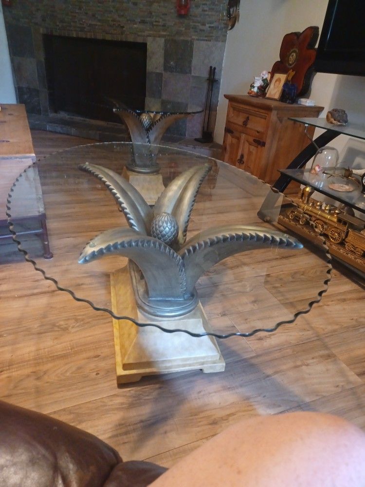 Glass Top Coffee And 1 End Table