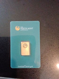 Perth Mint 5g gold bar I'm sealed assay card
