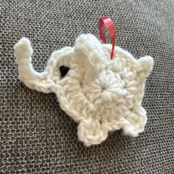 Mini White Elephant Ornament Or Gift Tag
