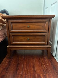 Wooden Two-Drawer Night Stand