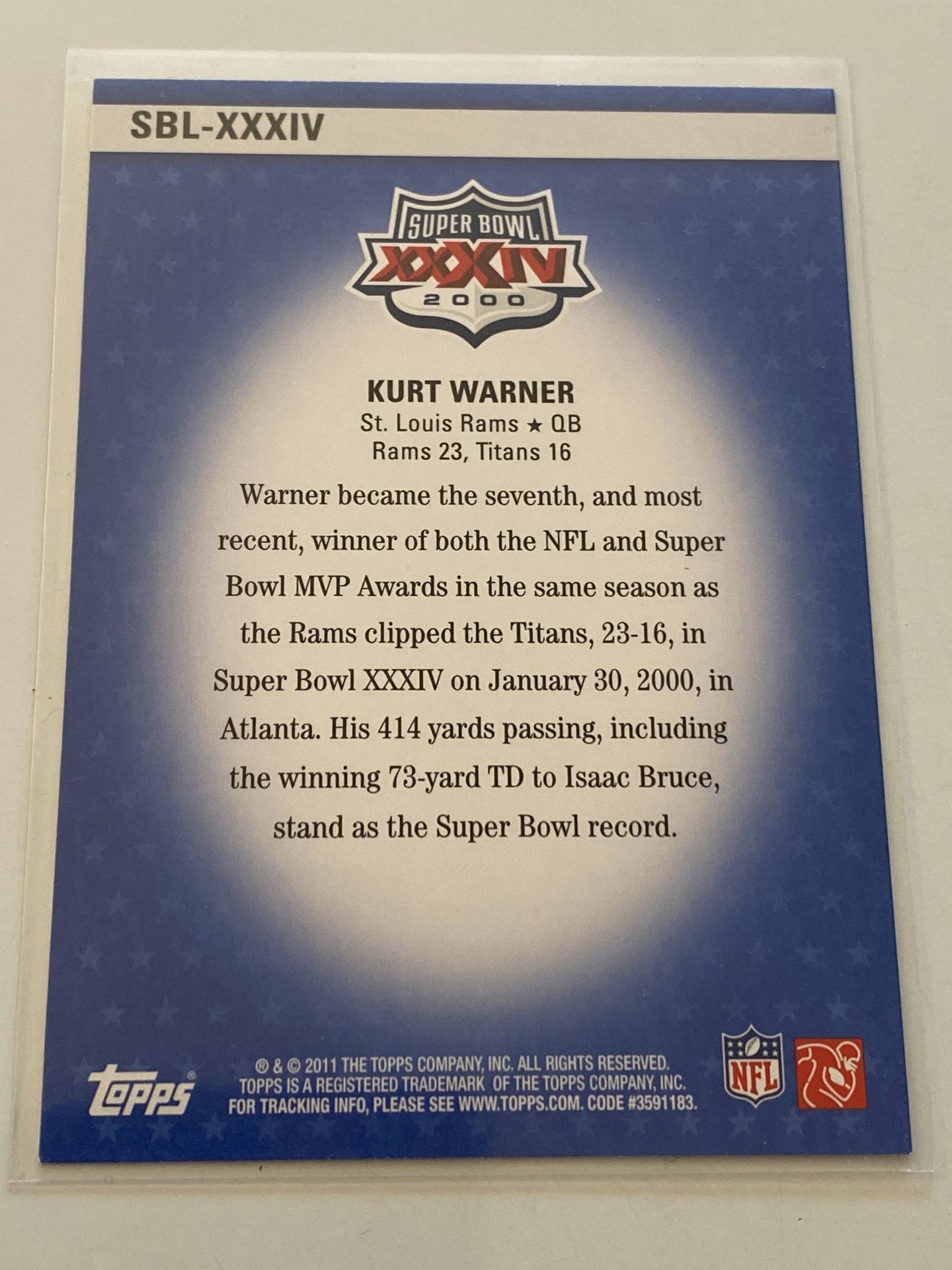 Kurt Warner St. Louis Rams Hall of Fame QB Short Print Insert Card. for  Sale in San Jose, CA - OfferUp