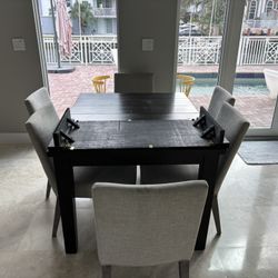 Dining Room Table With Chairs And Extender 