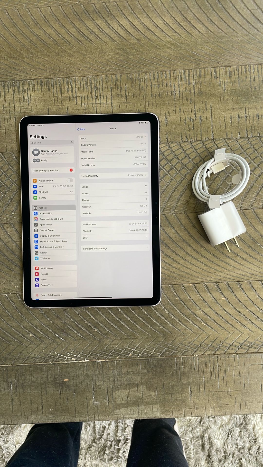 iPad Air M2 11” Open box