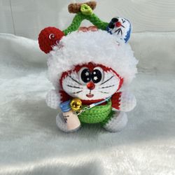 🧶Handmade with love: Cute Crochet Strawberry Doraemon