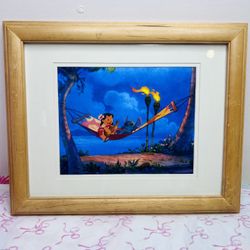Lilo & Stitch On Hammock Disney Movie Framed Lithograph