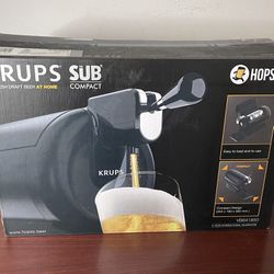 KRUPS Hopsy SUB Draft Beer Dispenser 67oz VB641850 SUB Compact Home Beer