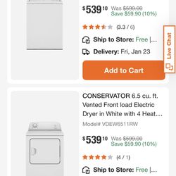 Conservator Washer/Dryer Set