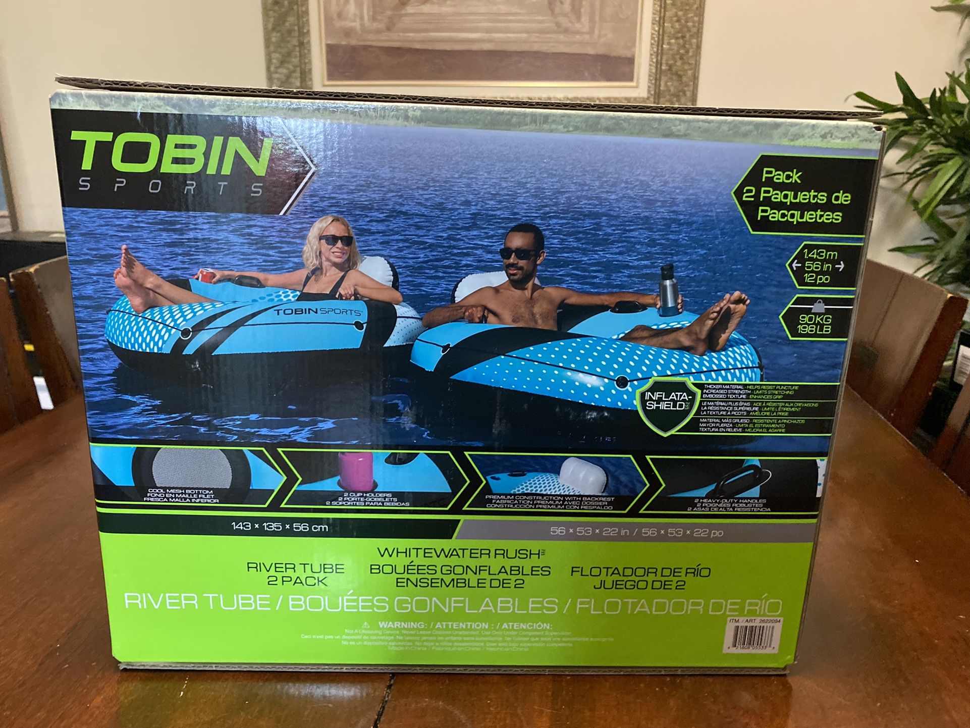 New 2020 Tobin Sports River Sport Tubes (2Pack) with BACKREST and Cup Holders - Premium Quality