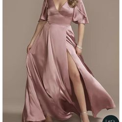Pink Quartz Davids Bridal Bridesmaid Dress Size 16 New with tags  