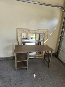 Desk and mirror