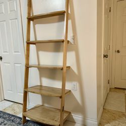American Hardwood Natural Pine Ladder Shelf