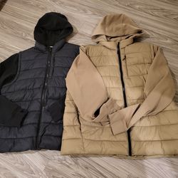2 For of Dynamic Fleece Puffer Hybrid Zip Hoodie