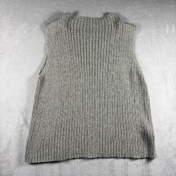 Eileen Fisher Women’s Size M Gray Sleeveless Knit Sweater Vest Viscose #529