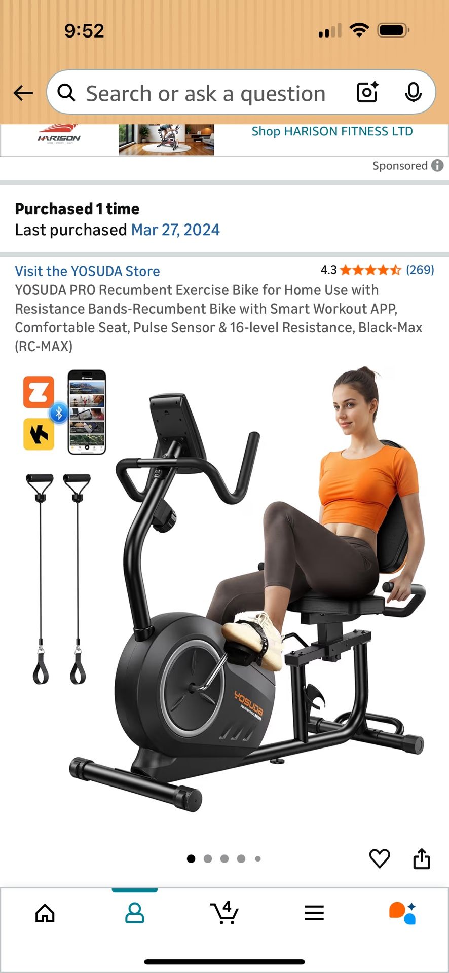 Yosuda Recumbent Bike 