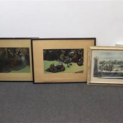 3 Old Signed & Numbered Lithos