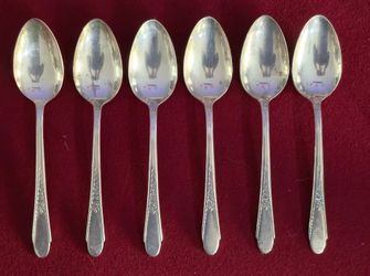 Vintage Vm Rogers & Son IS Soup Spoons Silverware Flatware set of 6