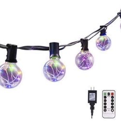 G40 Dimmable Globe String Lights Remote, 30LED Bulbs 32.8ft Indoor/Outdoor String Lights Linkable Waterproof Patio String Lights for Party Wedding Bac