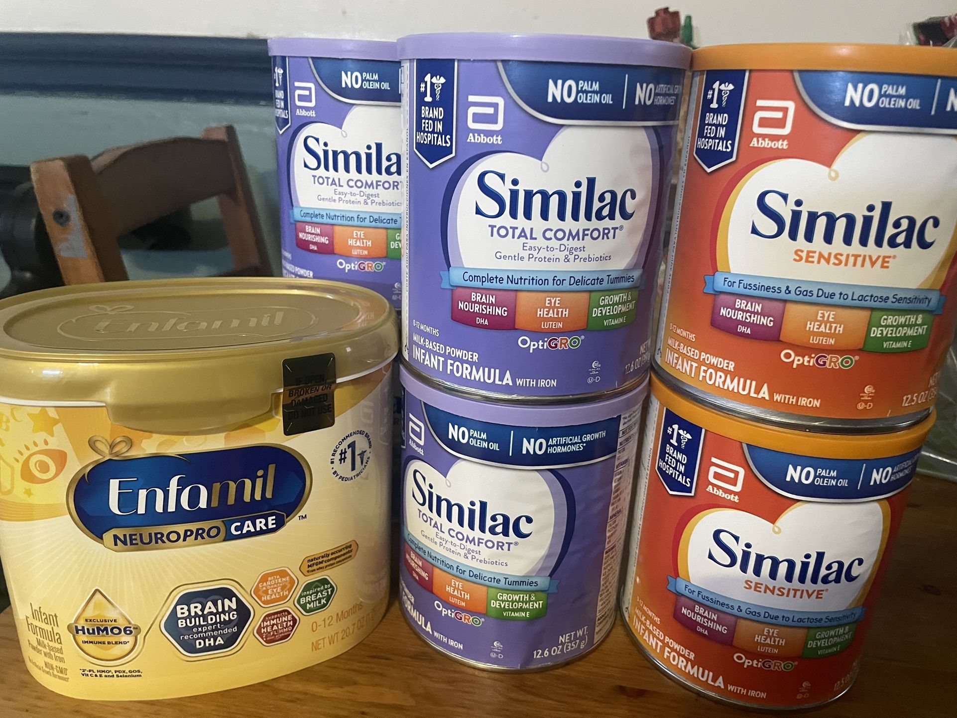 Similac, Enfamil , Diapers