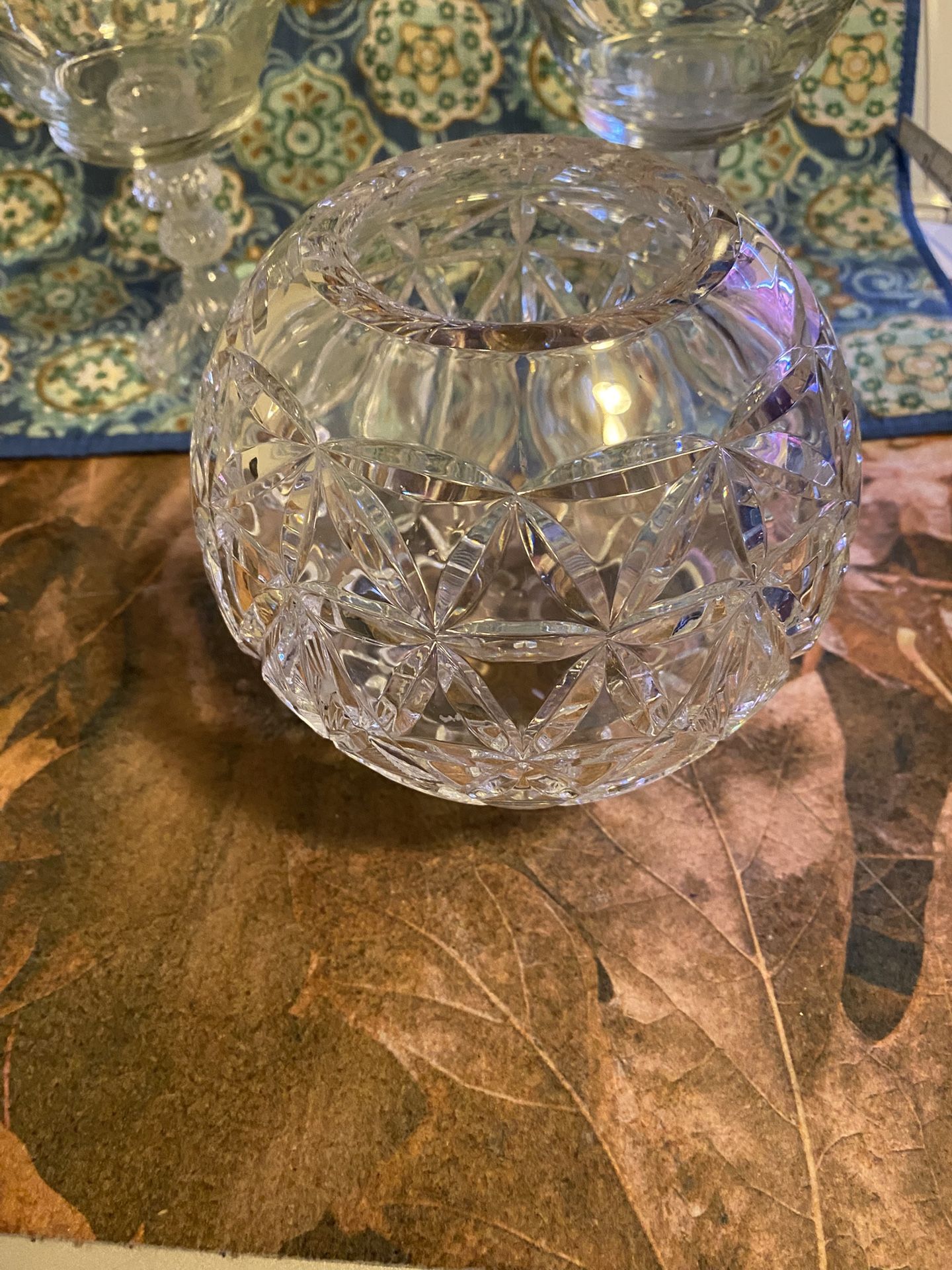 Waterford Millennium Times Square 2000 Crystal Cut Shade Hurricane Glass Only 6”