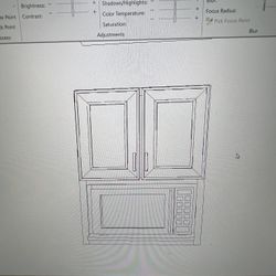 Navy Blue Shaker Wall Microwave Cabinet 