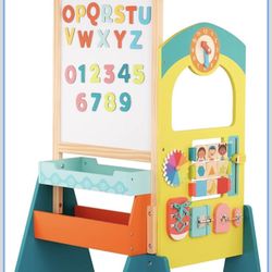 NEW B. toys – School Play Set – Whiteboard & Chalkboard – 36 Magnetic Letters & Numbers