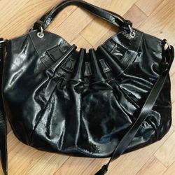 Black Leather FURLA Large Handbag... $30