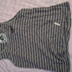 Striped Tribal Knit Top Grey Women Xs