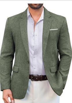 MEDIUM Vssjavun Blazer for Men Casual Suit Jackets Lightweight Sport Coat One Button Slim Fit Suits