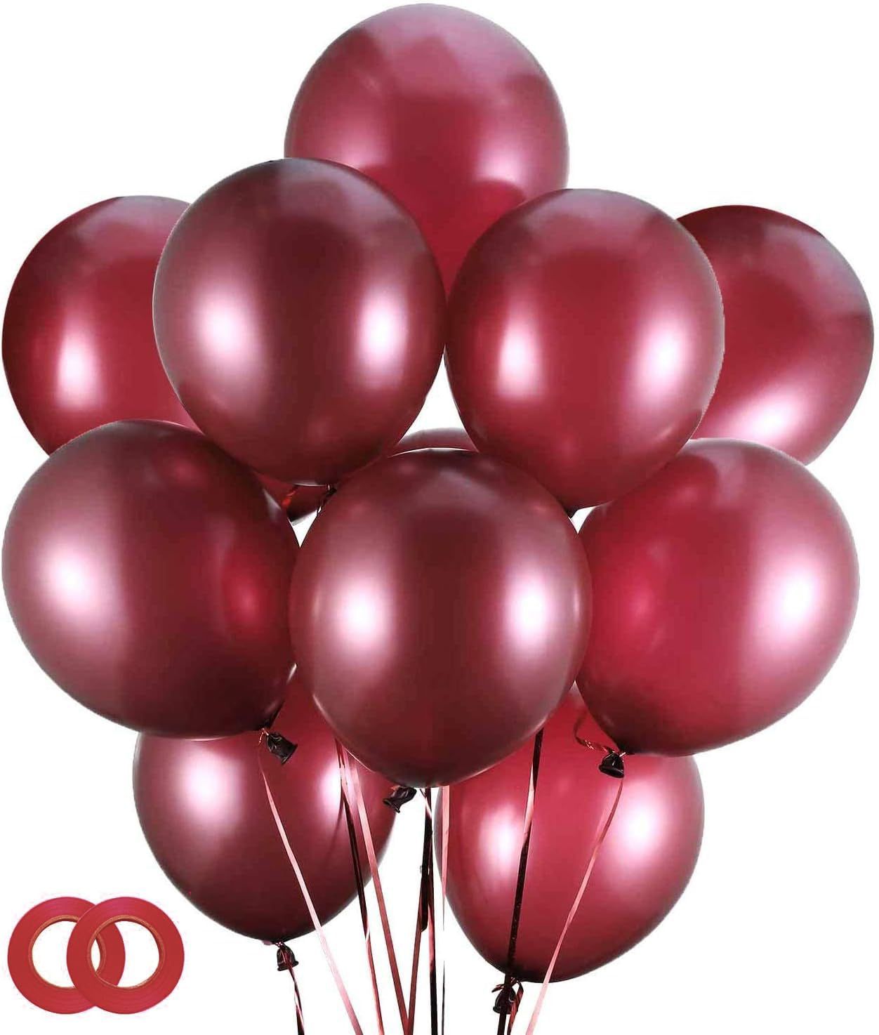 Latex Balloons, 100-Pack, 12-Inch Burgundy(Burgundy)