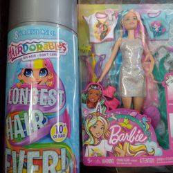 Hairdorables Longest Hair + Barbie Unicorn Mermaid 