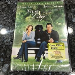 DVD Movie “Must Love Dogs” Featuring Diane Lane and John Cusack.   DVD Widescreen Movie.  Brand new factory sealed never opened.  