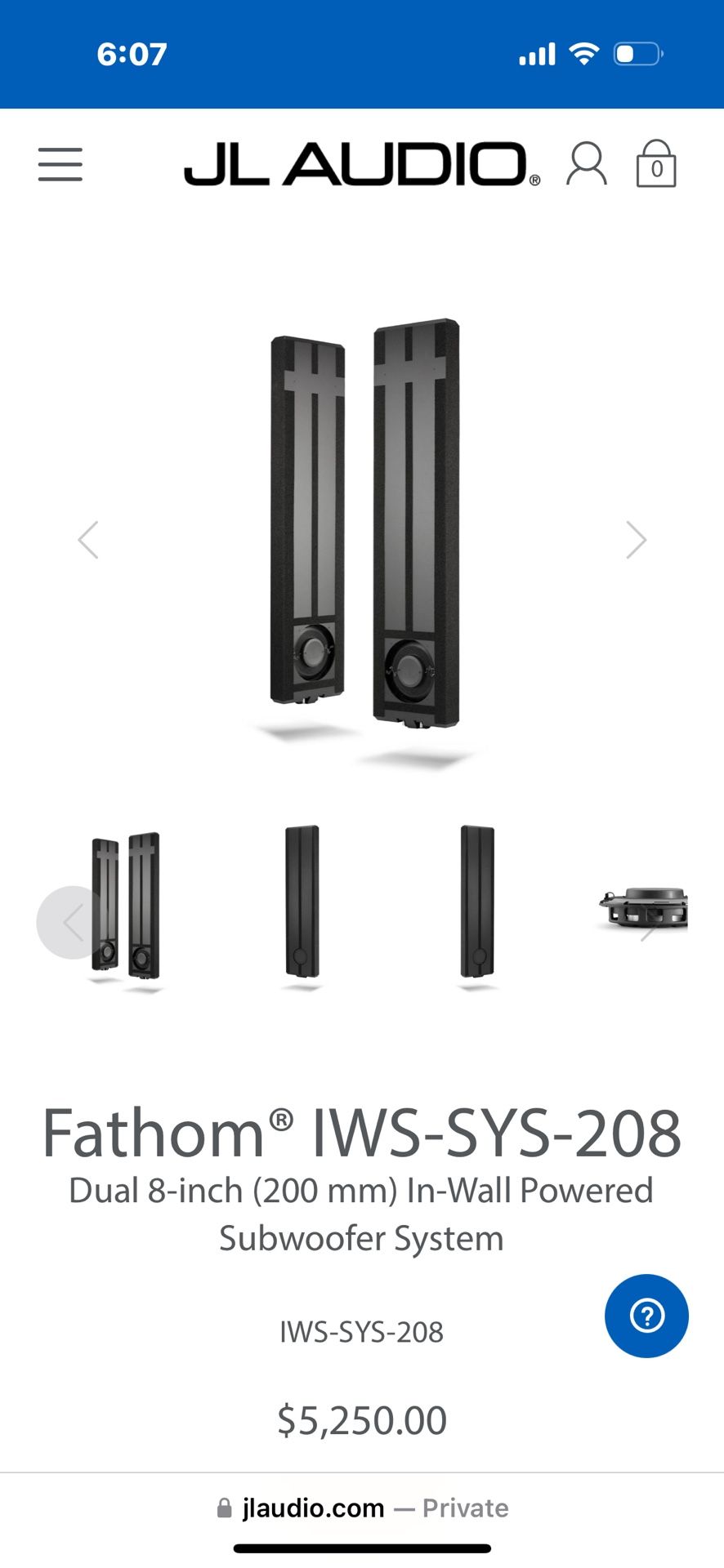 JL Audio Home Amplifier And Two Fathom In Wall Ported 8 Inch Subwoofers