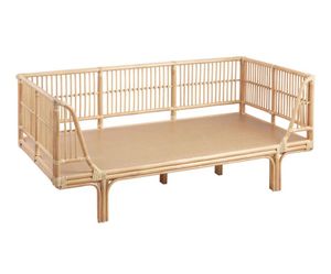 Boho Wood and Rattan Twin Daybed with Mattress and sheet sets -make an offer!